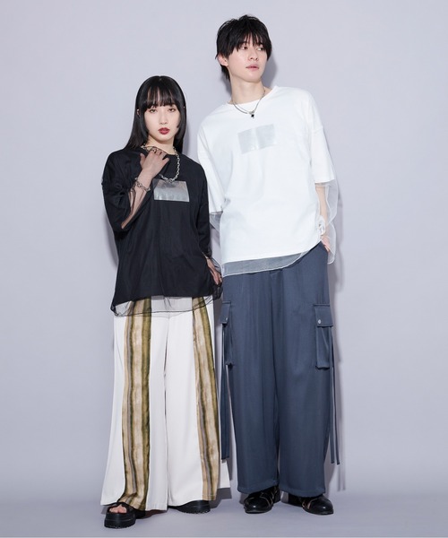 Ellno Loset(エルノロゼット)の「メタリックptチュールレイヤードT(Tシャツ/カットソー・メンズ・オフホワイト/ブラック・MEDIUM/SMALL/LARGE)」の12枚目の写真