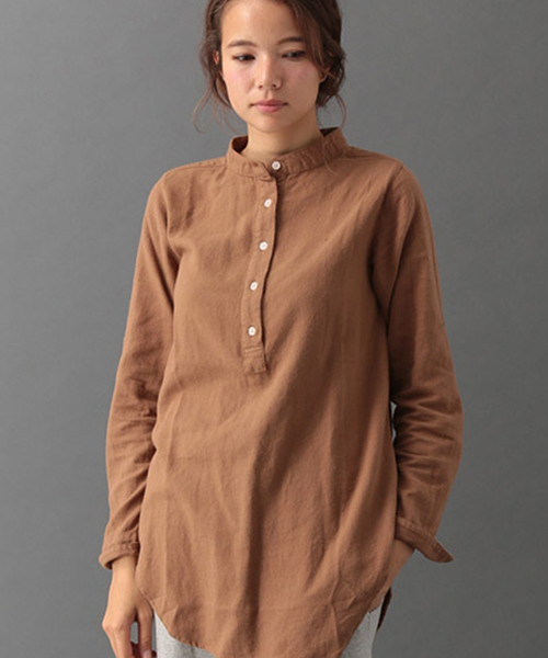 SEVENDAYS=SUNDAY(セブンデイズサンデイ)の「ネル起毛 長袖チュニック(チュニック・レディース・ベージュ/ネイビー/オフホワイト/カーキ・MEDIUM/LARGE)」の1枚目の写真