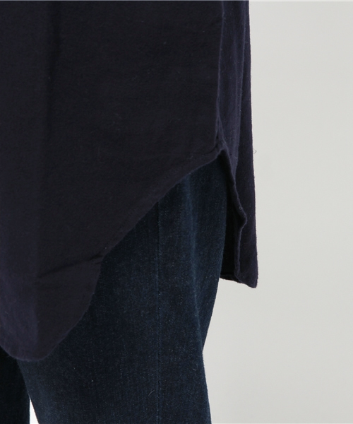 SEVENDAYS=SUNDAY(セブンデイズサンデイ)の「ネル起毛 長袖チュニック(チュニック・レディース・ベージュ/ネイビー/オフホワイト/カーキ・MEDIUM/LARGE)」の10枚目の写真