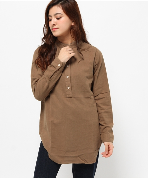 SEVENDAYS=SUNDAY(セブンデイズサンデイ)の「ネル起毛 長袖チュニック(チュニック・レディース・ベージュ/ネイビー/オフホワイト/カーキ・MEDIUM/LARGE)」の12枚目の写真