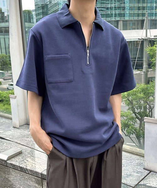 MandO(エムオー)(エムオー)の「【MandO】ハーフジップポロシャツ(ポロシャツ・メンズ・ネイビー/チャコール/ブラック・LARGE/MEDIUM)」の3枚目の写真