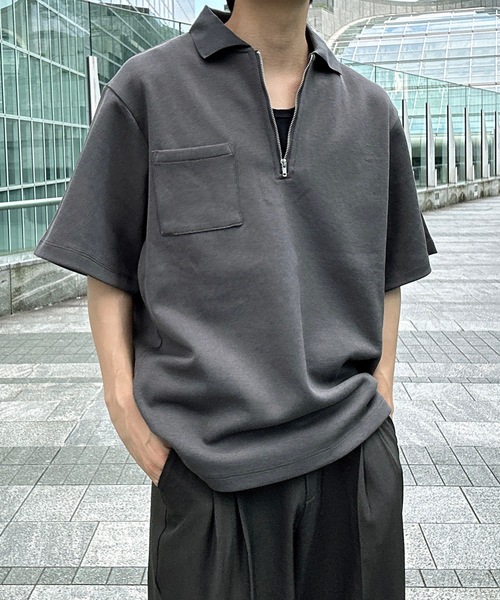 MandO(エムオー)(エムオー)の「【MandO】ハーフジップポロシャツ(ポロシャツ・メンズ・ネイビー/チャコール/ブラック・LARGE/MEDIUM)」の2枚目の写真