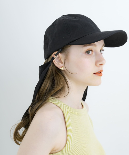 SMELLY(スメリー)の「『撥水/UVカット』サンシェードキャップ(キャップ・レディース・ラベンダー/ブラック・-)」の2枚目の写真