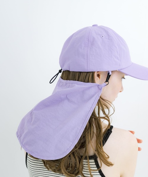 SMELLY(スメリー)の「『撥水/UVカット』サンシェードキャップ(キャップ・レディース・ラベンダー/ブラック・-)」の7枚目の写真