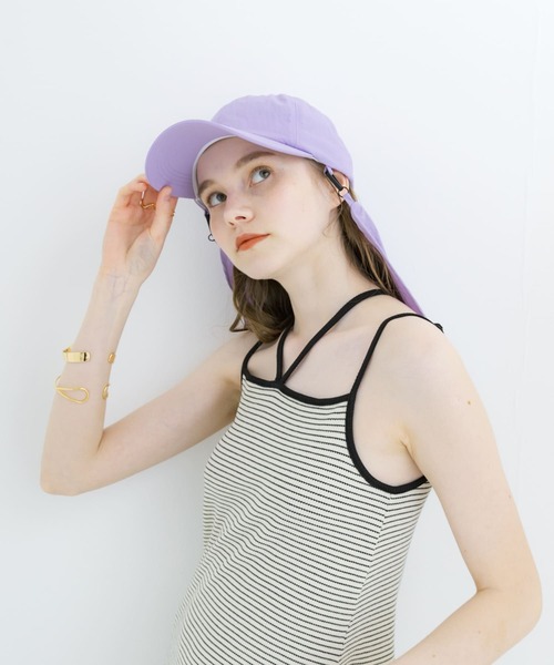 SMELLY(スメリー)の「『撥水/UVカット』サンシェードキャップ(キャップ・レディース・ラベンダー/ブラック・-)」の11枚目の写真