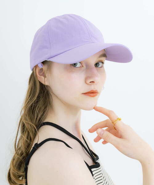 SMELLY(スメリー)の「『撥水/UVカット』サンシェードキャップ(キャップ・レディース・ラベンダー/ブラック・-)」の13枚目の写真
