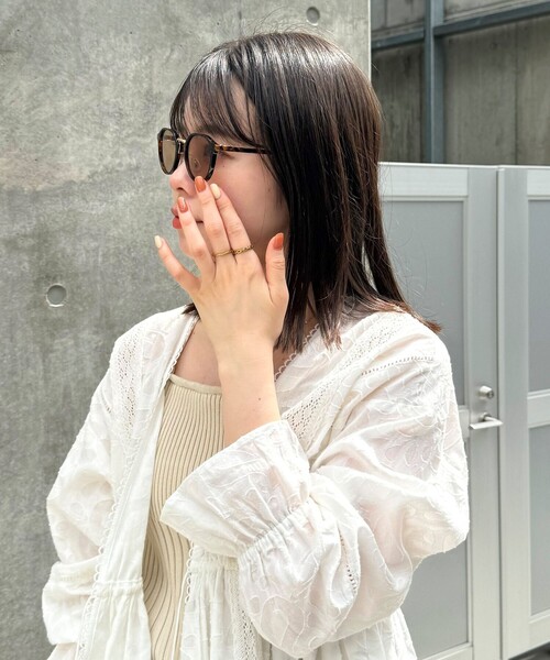 fredy emue（フレディエミュ）の「メタルセル軽量ボストンサングラス（サングラス・レディース・ブラウン系その他/チャコールグレー/オリーブ・FREE）」の6枚目の写真