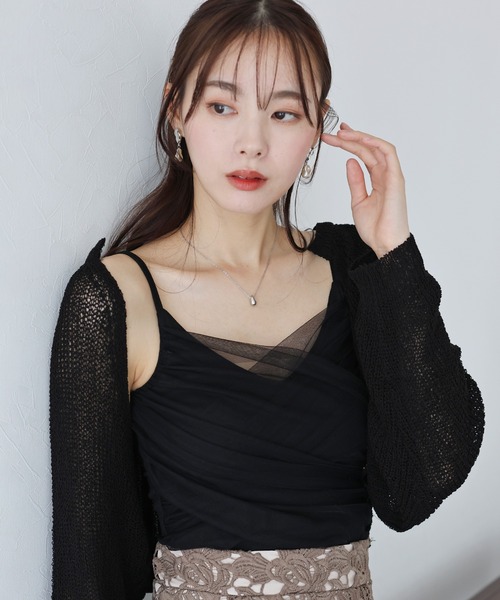 BLUEEAST（ブルーイースト）の「カップ付きチュールレイヤードキャミソール（キャミソール・レディース・ミント/ホワイト/ブラック/ベージュ/ブラウン/グレー/パープル・MEDIUM）」の11枚目の写真