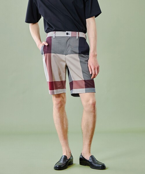 ブルーレーベルクレストブリッジ ショートパンツ チェック柄 ベルト ブルーレーベルクレストブリッジ チェック柄ショートパンツ