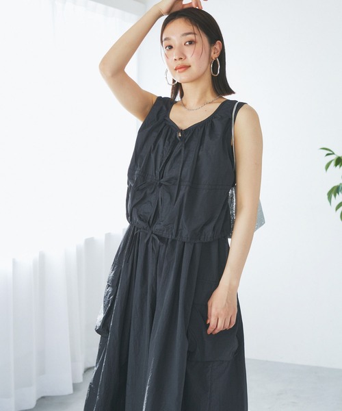 VIS(ビス)の「ボレロセットキャミワンピース(ワンピース・レディース・ブラック/ホワイト・FREE)」の1枚目の写真