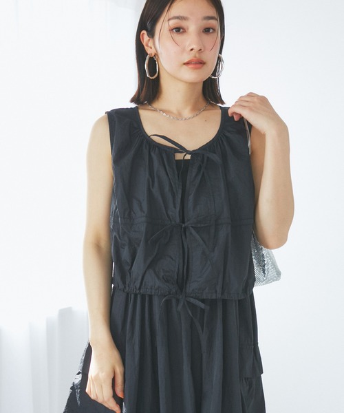 VIS(ビス)の「ボレロセットキャミワンピース(ワンピース・レディース・ブラック/ホワイト・FREE)」の17枚目の写真