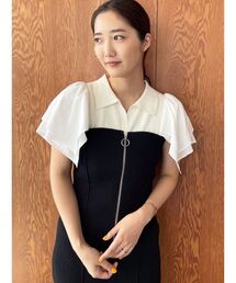 LAGUNAMOON | スクエアフリルスリーブニットプルオーバー(ニット/セーター)