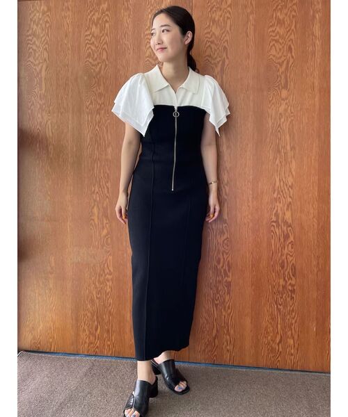 LAGUNAMOON（ラグナムーン）の「スクエアフリルスリーブニットプルオーバー（ニット/セーター・レディース・ブラック/アイボリー・FREE）」の13枚目の写真