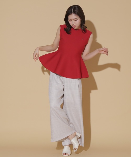 JILL by JILL STUART(ジルバイジルスチュアート)の「2WAYハイウエストワイドパンツ(その他パンツ・レディース・モカ/ホワイト系その他/チャコールグレー・S/M)」の4枚目の写真