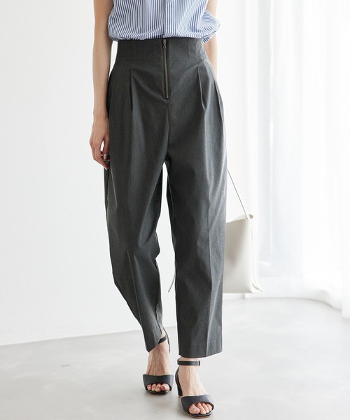 ROPE' PICNIC(ロペピクニック)の「ハイウエストジップパンツ(その他パンツ・レディース・チャコールグレー/キャメル・40/38/36)」の6枚目の写真