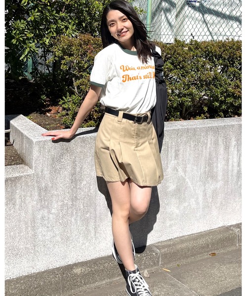 spiritoso(スピリトーゾ)の「【spiritoso】WAIT A MINUTEイチゴプリント リンガーTシャツ (CP)(Tシャツ/カットソー・レディース・ネイビー/ブラック/グリーン・FREE)」の22枚目の写真