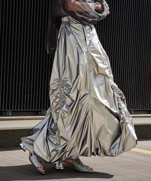HARE（ハレ）の「バルーンデザインスカート(HARE)（スカート・レディース・ブラック/シルバー・FREE）」の2枚目の写真