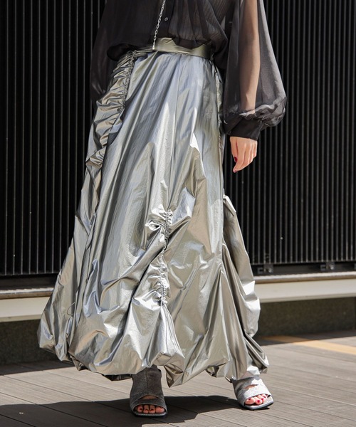 HARE（ハレ）の「バルーンデザインスカート(HARE)（スカート・レディース・ブラック/シルバー・FREE）」の8枚目の写真