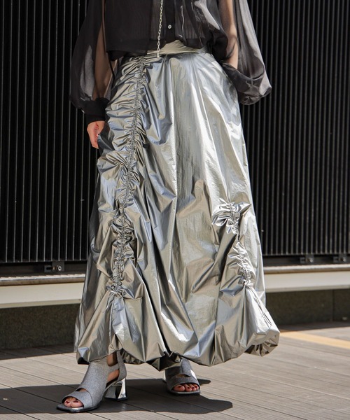 HARE（ハレ）の「バルーンデザインスカート(HARE)（スカート・レディース・ブラック/シルバー・FREE）」の9枚目の写真