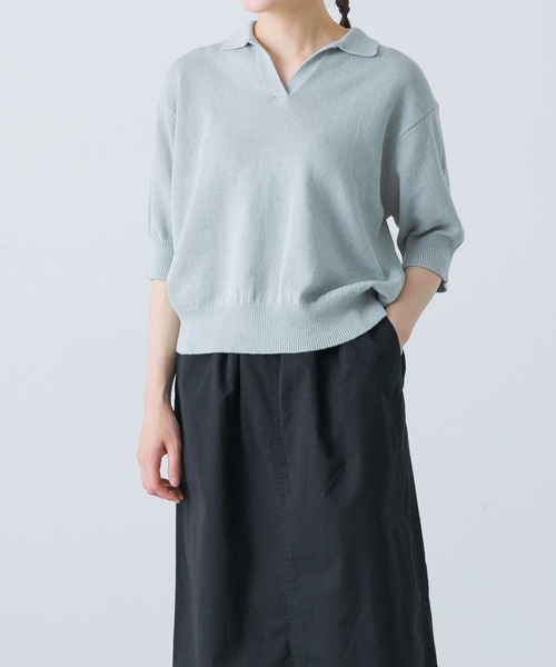 [新品•未着用品•匿名配送]アーバンリサーチ かぐれ　ハーフスリーブポロニット かぐれ（カグレ）の「ハーフスリーブポロニット（ニット