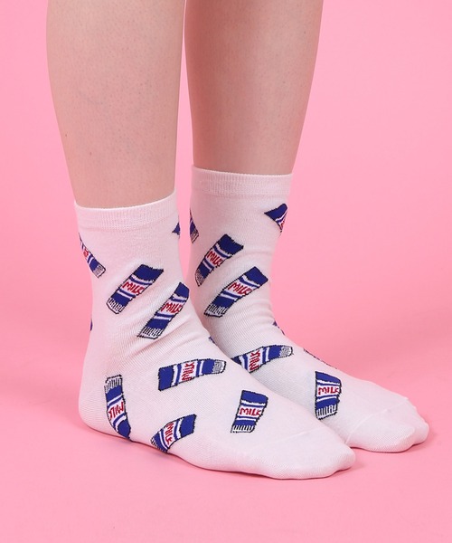 PUNYUS(プニュズ)の「フード総柄ソックス(FUGU RENNYU KIWI)(ソックス/靴下・レディース・その他1/その他2/その他4・FREE)」の1枚目の写真