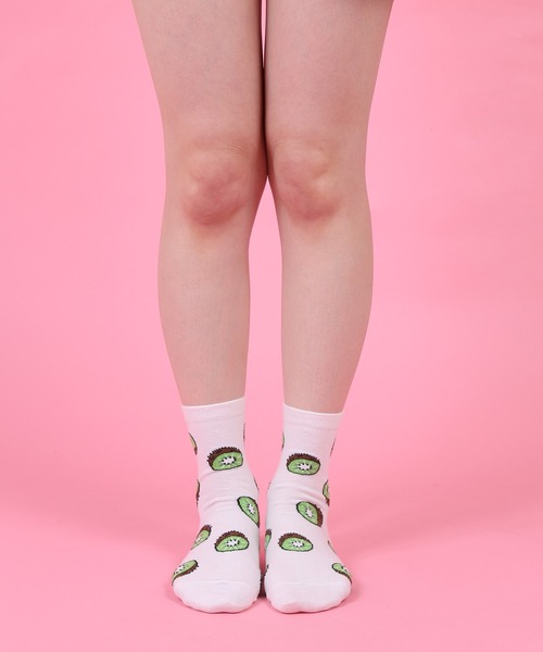 PUNYUS(プニュズ)の「フード総柄ソックス(FUGU RENNYU KIWI)(ソックス/靴下・レディース・その他1/その他2/その他4・FREE)」の4枚目の写真