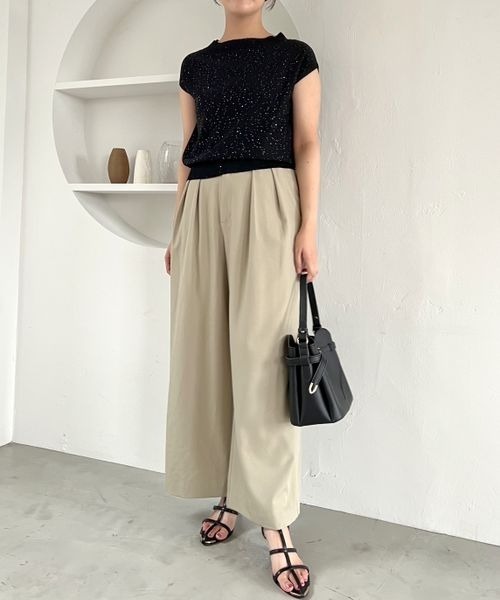 mysty woman（ミスティウーマン）の「スパンコールノースリプルオーバー　140914（ニット/セーター・レディース・ブラック/オフホワイト/ライトグリーン・FREE）」の10枚目の写真