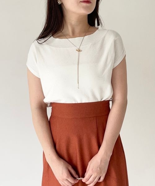 mysty woman（ミスティウーマン）の「スパンコールノースリプルオーバー　140914（ニット/セーター・レディース・ブラック/オフホワイト/ライトグリーン・FREE）」の21枚目の写真