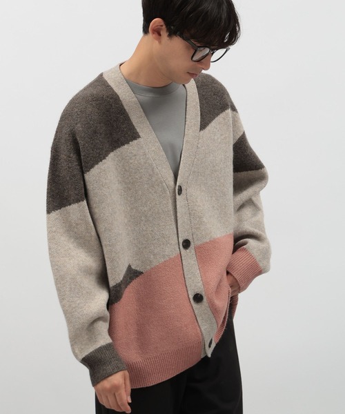 セール】ウェーブジャガードニットカーデ /116733（カーディガン
