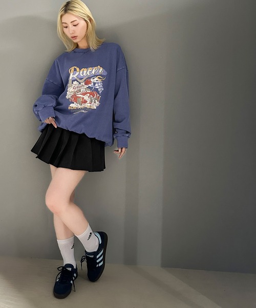 Java(ジャバ)の「《JaVa ジャバコラボ》大人のスポーツMIXテイスト。レーシングカーデザインピグメント裏起毛スウェット(スウェット・メンズ・チャコールグレー/オートミール/パープル・LARGE/MEDIUM/SMALL/X-LARGE)」の8枚目の写真