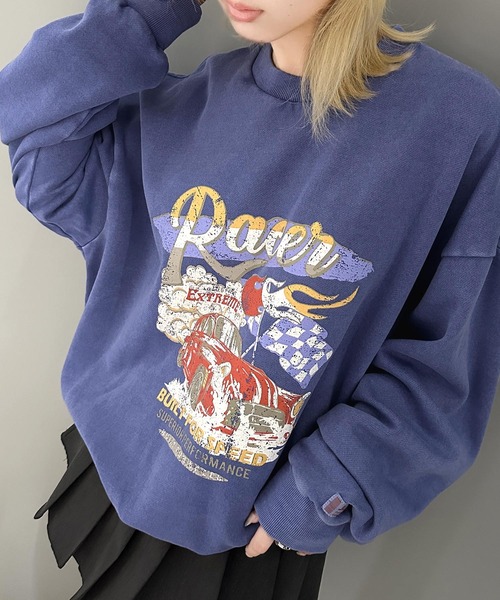 Java(ジャバ)の「《JaVa ジャバコラボ》大人のスポーツMIXテイスト。レーシングカーデザインピグメント裏起毛スウェット(スウェット・メンズ・チャコールグレー/オートミール/パープル・LARGE/MEDIUM/SMALL/X-LARGE)」の15枚目の写真