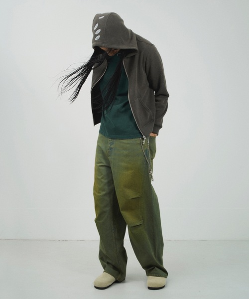 JIEDA(ジエダ)の「DAMAGE PIGMENT LOGO TEE(Tシャツ/カットソー・メンズ・ブラック/ネイビー/グリーン・1/2/3/4)」の5枚目の写真