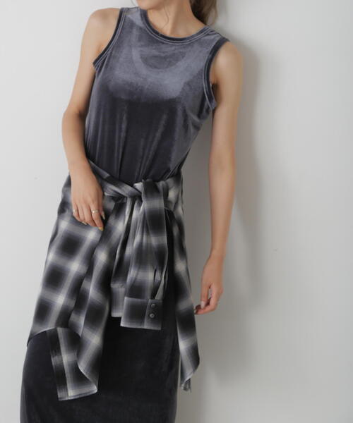 FREE'S MART（フリーズマート）の「◆ベロアアメスリタンクトップワンピース（ワンピース・レディース・ブラウン/グレー/カーキ・FREE）」の21枚目の写真