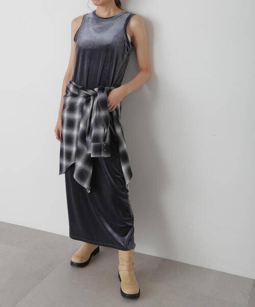 FREE'S MART（フリーズマート）の「◆ベロアアメスリタンクトップワンピース（ワンピース・レディース・ブラウン/グレー/カーキ・FREE）」の22枚目の写真