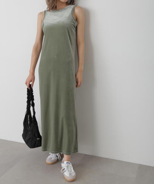 FREE'S MART（フリーズマート）の「◆ベロアアメスリタンクトップワンピース（ワンピース・レディース・ブラウン/グレー/カーキ・FREE）」の11枚目の写真