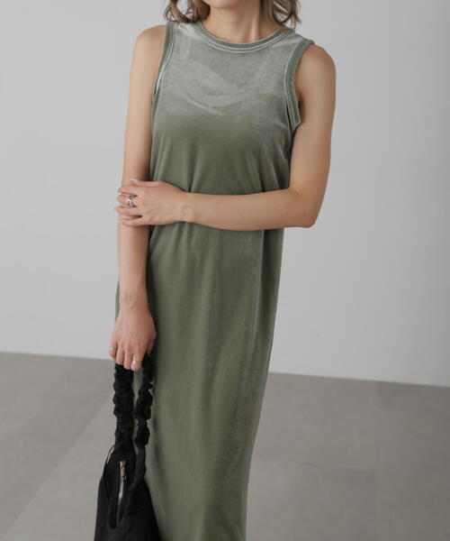 FREE'S MART（フリーズマート）の「◆ベロアアメスリタンクトップワンピース（ワンピース・レディース・ブラウン/グレー/カーキ・FREE）」の15枚目の写真