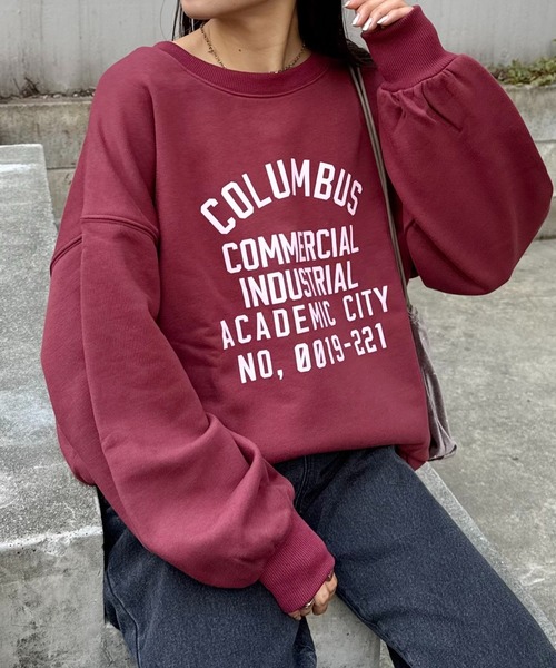 CIAOPANIC TYPY（チャオパニックティピー）の「サイドスリットカレッジスウェット（スウェット・レディース・チャコールグレー/グレー/オフホワイト/ブラウン/ホワイト/ダークグレー/ネイビー/ライトグレー/ピンク/オリーブ/バーガンディー・ONE SIZE）」の11枚目の写真