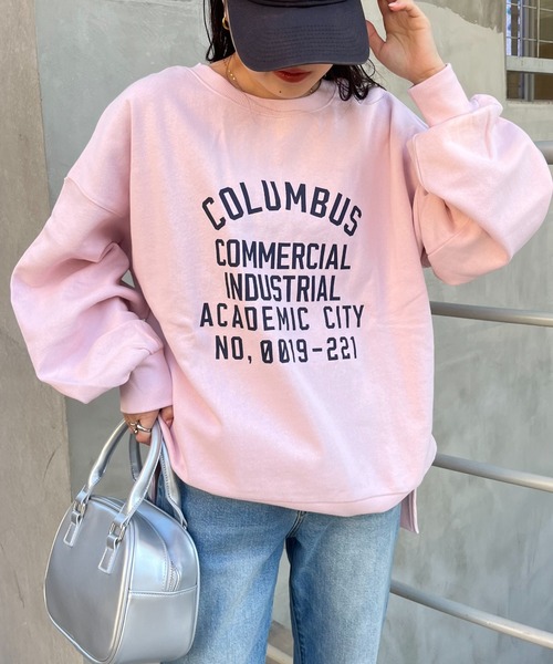 CIAOPANIC TYPY（チャオパニックティピー）の「サイドスリットカレッジスウェット（スウェット・レディース・チャコールグレー/グレー/オフホワイト/ブラウン/ホワイト/ダークグレー/ネイビー/ライトグレー/ピンク/オリーブ/バーガンディー・ONE SIZE）」の10枚目の写真