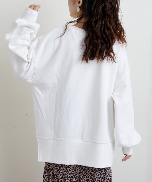 CIAOPANIC TYPY（チャオパニックティピー）の「サイドスリットカレッジスウェット（スウェット・レディース・チャコールグレー/グレー/オフホワイト/ブラウン/ホワイト/ダークグレー/ネイビー/ライトグレー/ピンク/オリーブ/バーガンディー・ONE SIZE）」の15枚目の写真