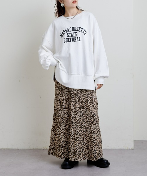 CIAOPANIC TYPY（チャオパニックティピー）の「サイドスリットカレッジスウェット（スウェット・レディース・チャコールグレー/グレー/オフホワイト/ブラウン/ホワイト/ダークグレー/ネイビー/ライトグレー/ピンク/オリーブ/バーガンディー・ONE SIZE）」の16枚目の写真