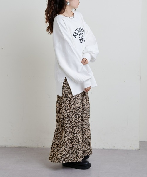 CIAOPANIC TYPY（チャオパニックティピー）の「サイドスリットカレッジスウェット（スウェット・レディース・チャコールグレー/グレー/オフホワイト/ブラウン/ホワイト/ダークグレー/ネイビー/ライトグレー/ピンク/オリーブ/バーガンディー・ONE SIZE）」の18枚目の写真