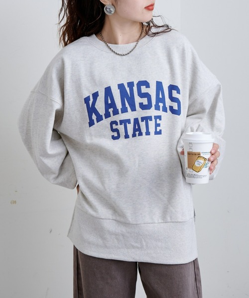 CIAOPANIC TYPY（チャオパニックティピー）の「サイドスリットカレッジスウェット（スウェット・レディース・チャコールグレー/グレー/オフホワイト/ブラウン/ホワイト/ダークグレー/ネイビー/ライトグレー/ピンク/オリーブ/バーガンディー・ONE SIZE）」の19枚目の写真