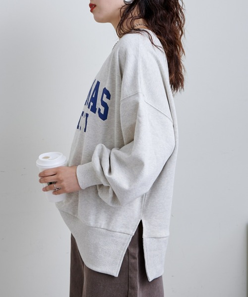 CIAOPANIC TYPY（チャオパニックティピー）の「サイドスリットカレッジスウェット（スウェット・レディース・チャコールグレー/グレー/オフホワイト/ブラウン/ホワイト/ダークグレー/ネイビー/ライトグレー/ピンク/オリーブ/バーガンディー・ONE SIZE）」の20枚目の写真