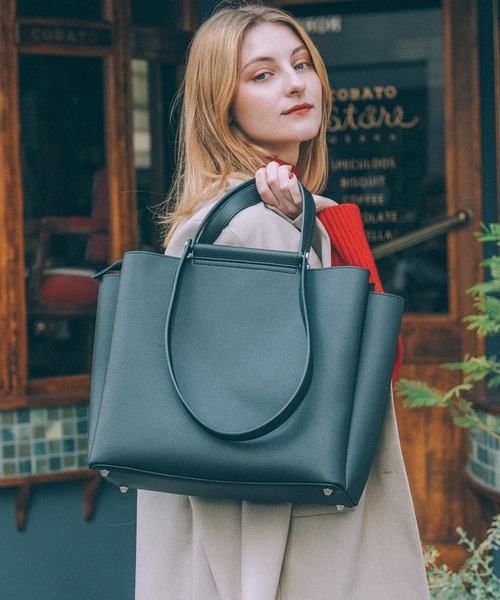 セール】Rename ダブルハンドル シンプル スクエア 2way トートバッグ