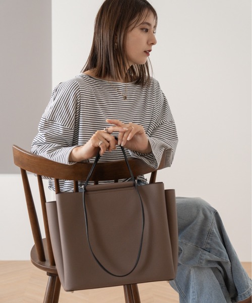 セール】Rename ダブルハンドル シンプル スクエア 2way トートバッグ