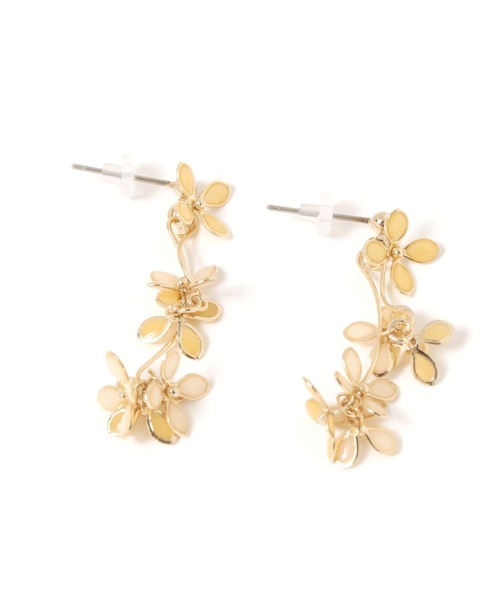 GLOBAL WORK（グローバルワーク）の「ジャラ小花ピアス/130965（ピアス（両耳用）・レディース・ホワイト/ゴールド/パープル・ONE SIZE）」の3枚目の写真