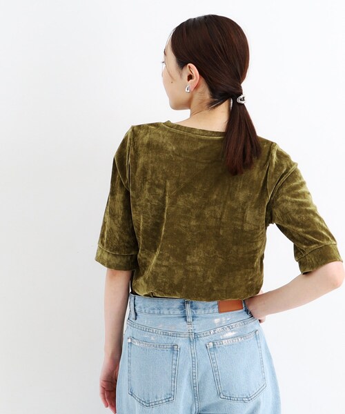 THE SHOP TK (ザ ショップ ティーケー )の「◆【ヒルナンデス!で紹介】ベロア5分袖プルオーバー/洗える(Tシャツ/カットソー・レディース・グレー/ブラック/こしょう色系・12/13)」の16枚目の写真