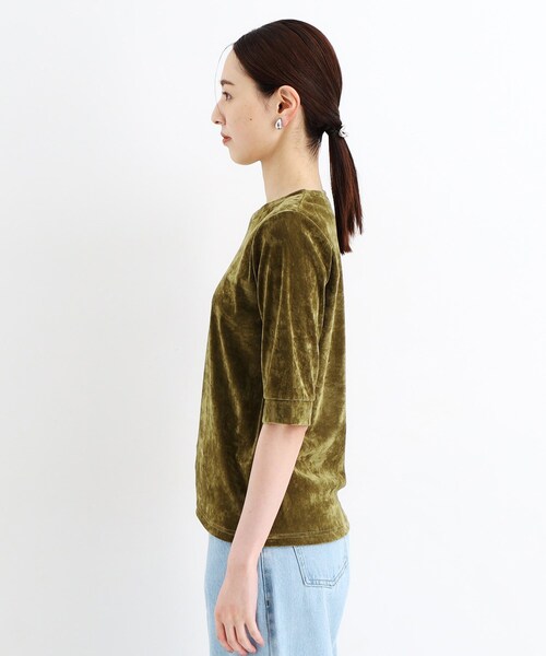 THE SHOP TK (ザ ショップ ティーケー )の「◆【ヒルナンデス!で紹介】ベロア5分袖プルオーバー/洗える(Tシャツ/カットソー・レディース・グレー/ブラック/こしょう色系・12/13)」の20枚目の写真