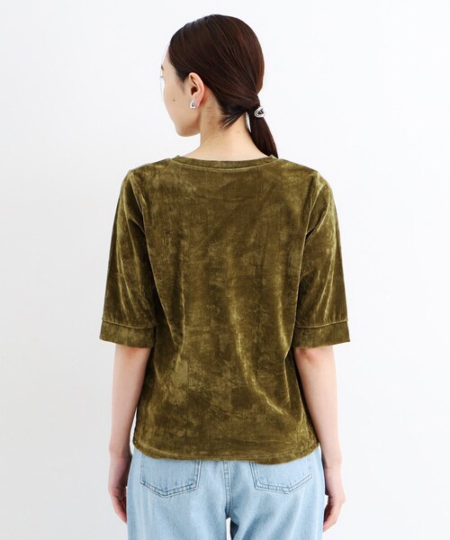 THE SHOP TK (ザ ショップ ティーケー )の「◆【ヒルナンデス!で紹介】ベロア5分袖プルオーバー/洗える(Tシャツ/カットソー・レディース・グレー/ブラック/こしょう色系・12/13)」の21枚目の写真