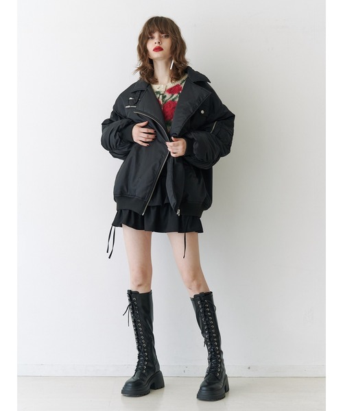 jouetie（ジュエティ）の「【ZOZOTOWN限定】ライダースMA-1ジャケット（MA-1・レディース・ブラック・MEDIUM）」の11枚目の写真